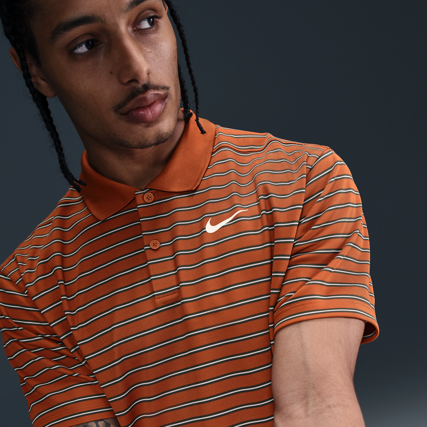 Поло тениска Nike Nike Dri-FIT Victory Striped Golf Polo Оранжево
 | DH0829-802, 1