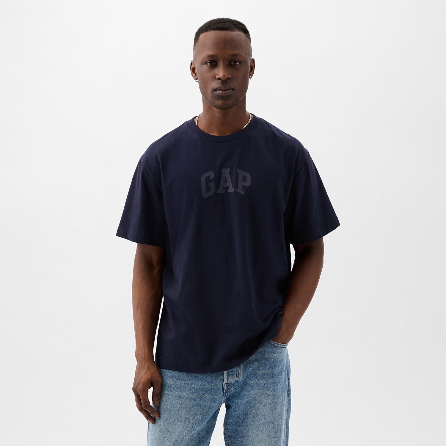 Тениска GAP Logo Tee Navy Uniform Черно | 888270-00, 0