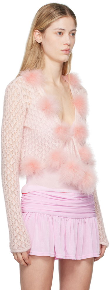Пуловер Blumarine Pink Feather Cardigan Розово | A444M069A, 1