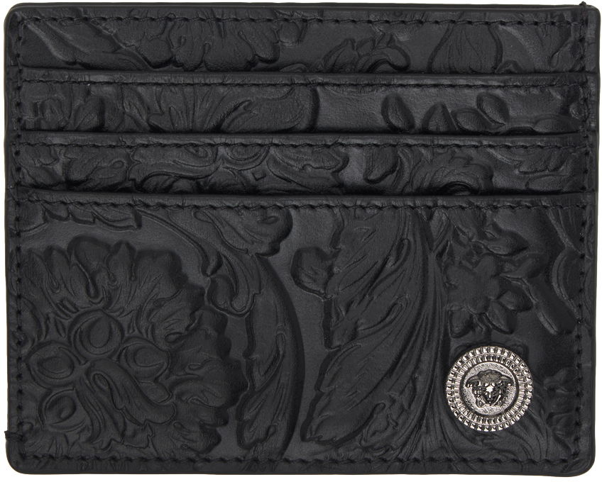 Портфейл Versace Black Embossing Barocco Card Holder Черно | 1011452_1A10637, 0