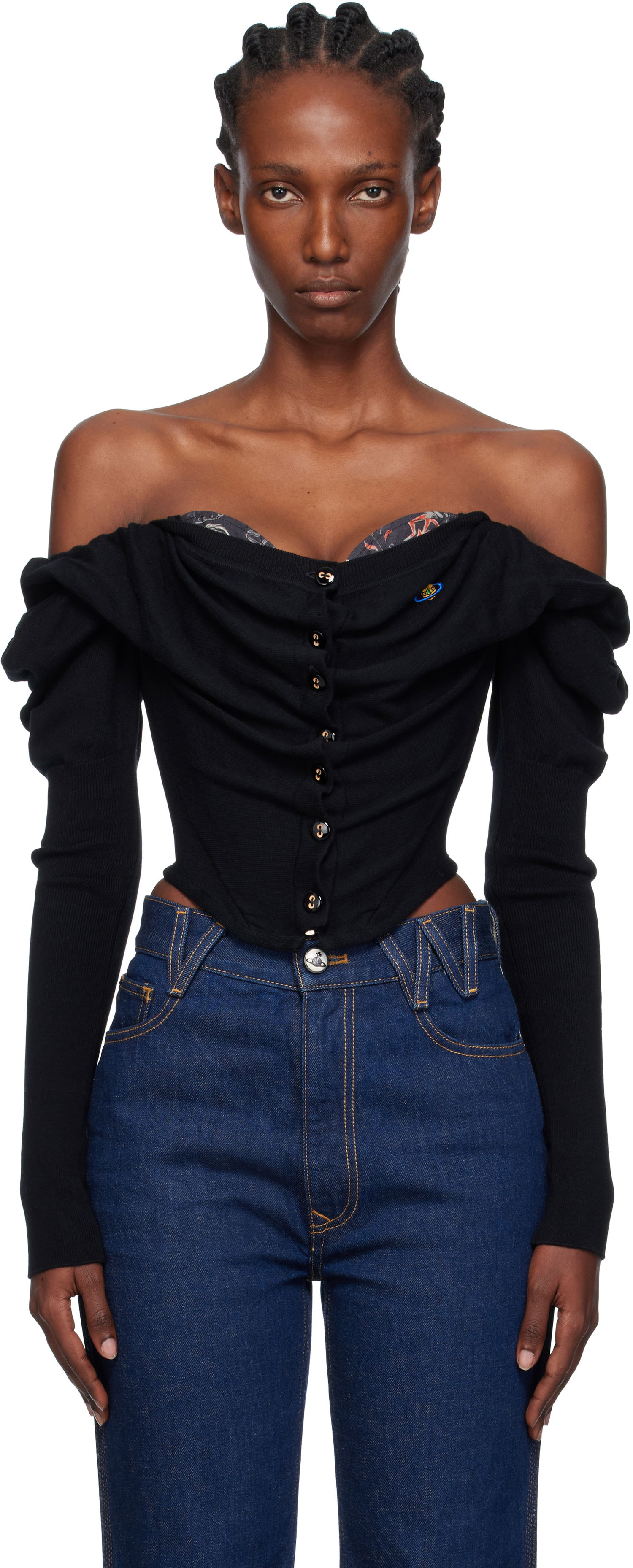 Пуловер Vivienne Westwood Vivienne Westwood Bea Corset Cardigan Черно | 1803002V-Y001V-, 0