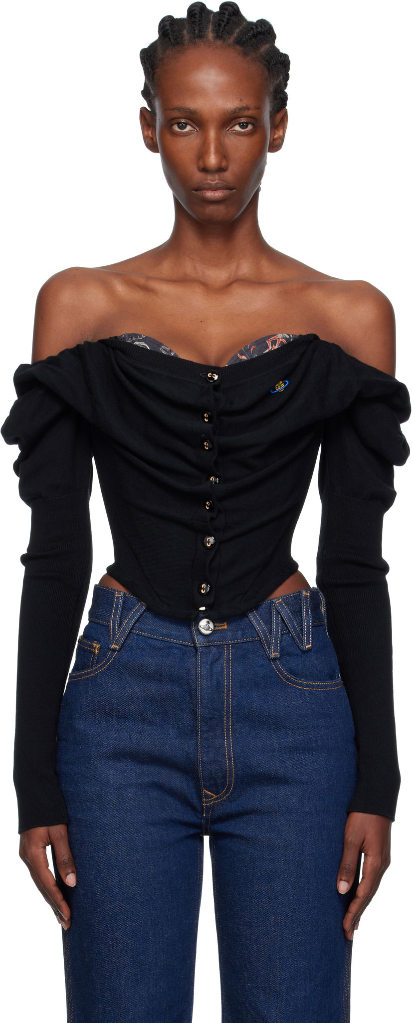 Пуловер Vivienne Westwood Vivienne Westwood Bea Corset Cardigan Черно | 1803002V-Y001V-