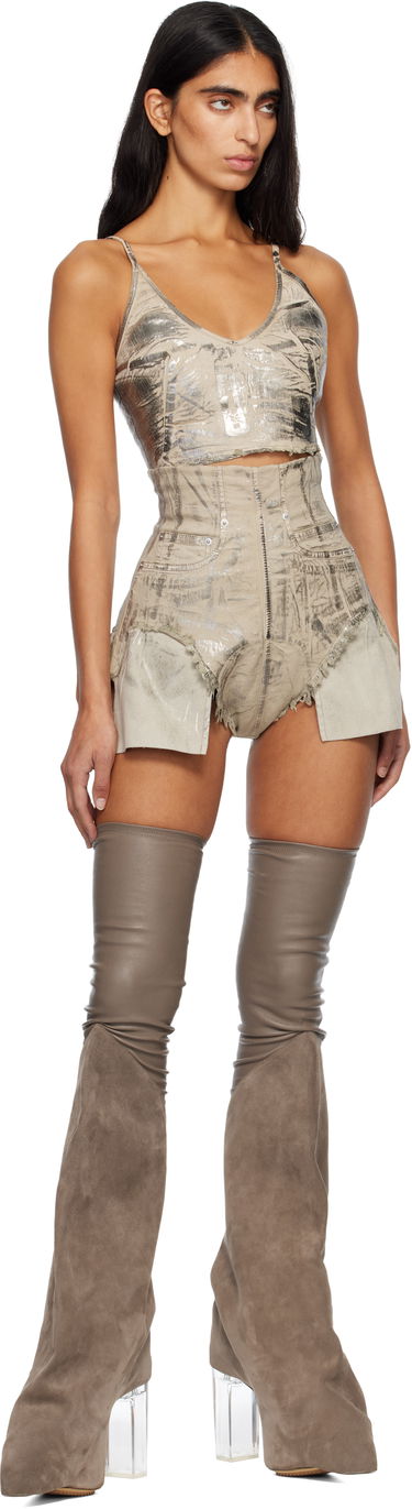 Потник Rick Owens DRKSHDW Concordians Foil Denim Camisole Металик | DS02E7132 SDPF, 4