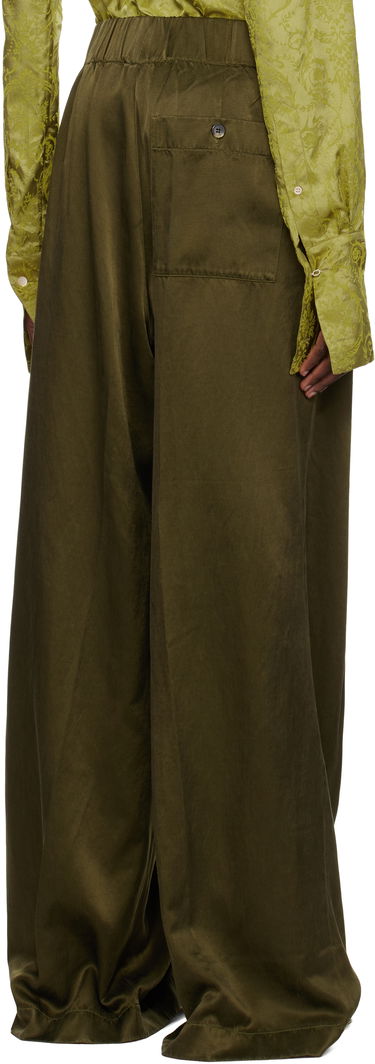 Панталони Dries Van Noten Dries Van Noten Elasticated Wide-Leg Trousers Зелено | 251-010910-1426, 2