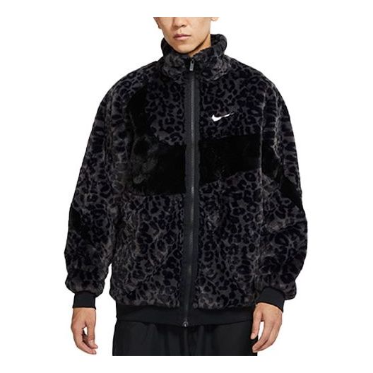 Яке Nike Sportswear Swoosh Faux Fur Jacket Черно | DH6685-011