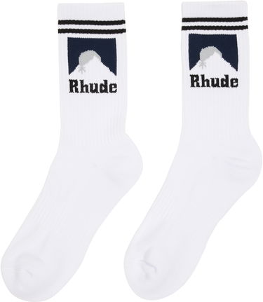 Чорапи Rhude Striped Moonlight Socks Бяло | RHFW25SO04750, 1
