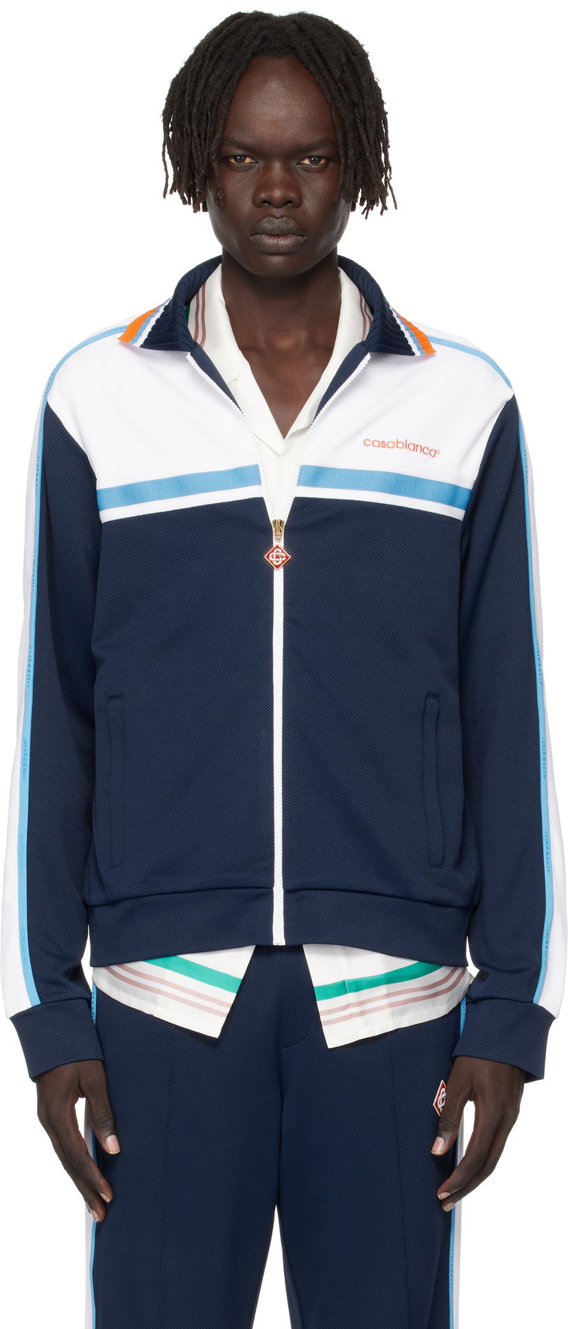 Яке Casablanca Casablanca Pique Track Jacket Тъмно синьо | MPF25-JTP-391-01