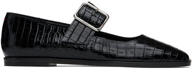 Pокля Aeyde Aeyde Sunny Crocodile Embossed Ballerina Flats Черно | A11-FL-GRZS15FL127-FW24-800-065, 0