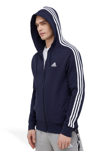 Essentials French Terry 3-Stripes Full-Zip Hoodie