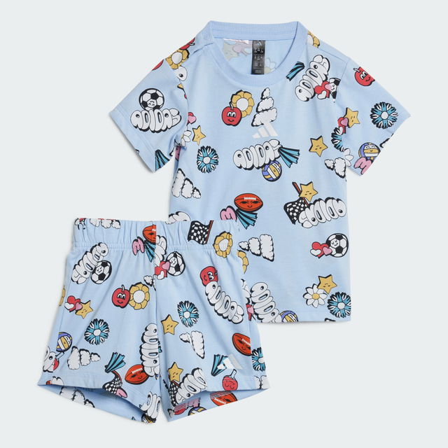 Seasonal Essentials Fun Allover Print T-Shirt and Shorts Set