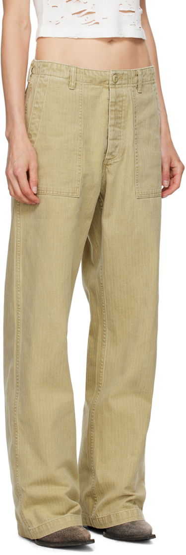 Панталони R13 R13 Wide Leg Trousers Бежово | R13WR077-R381B, 1
