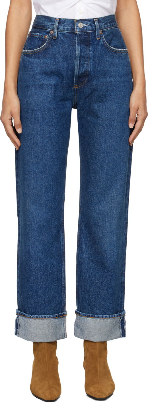 Low Slung Straight Jeans