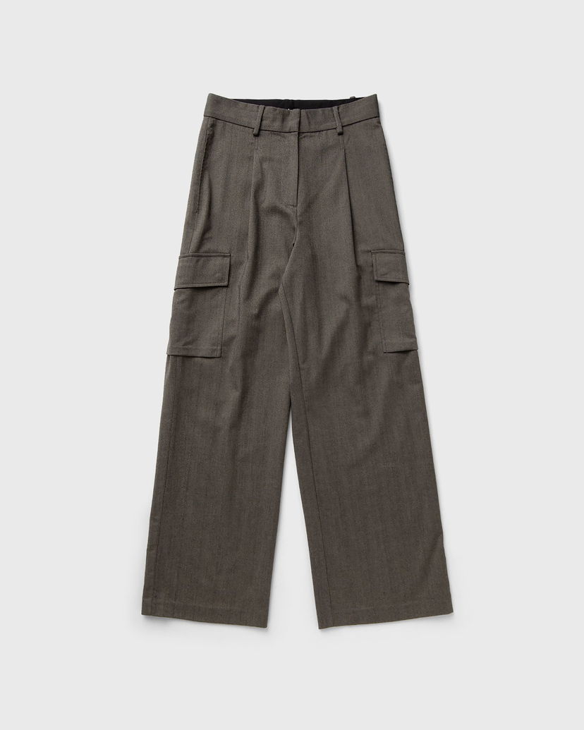 Карго панталони ØLÅF Herringbone Cargo Wide Leg Pants Кафяво | W180410-BROWN