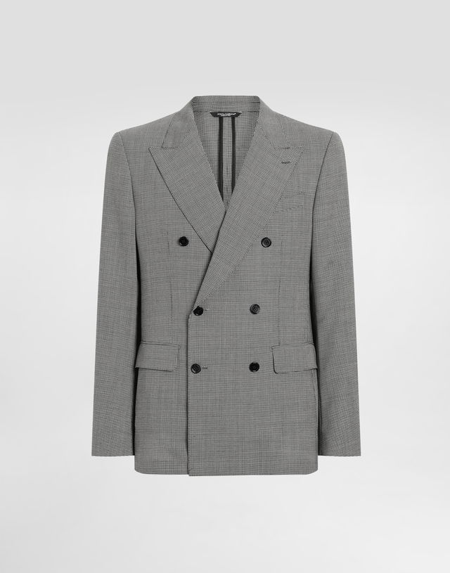 Dolce & Gabbana Double-breasted Wool Houndstooth Jacket