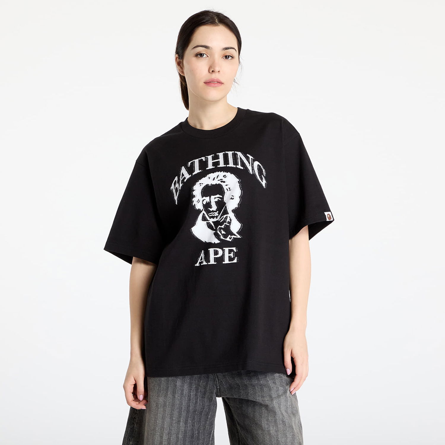 Тениска BAPE A BATHING APE Beethoven Graphic Relaxed Fit Tee Черно | 001CSL301340MBLK, 0