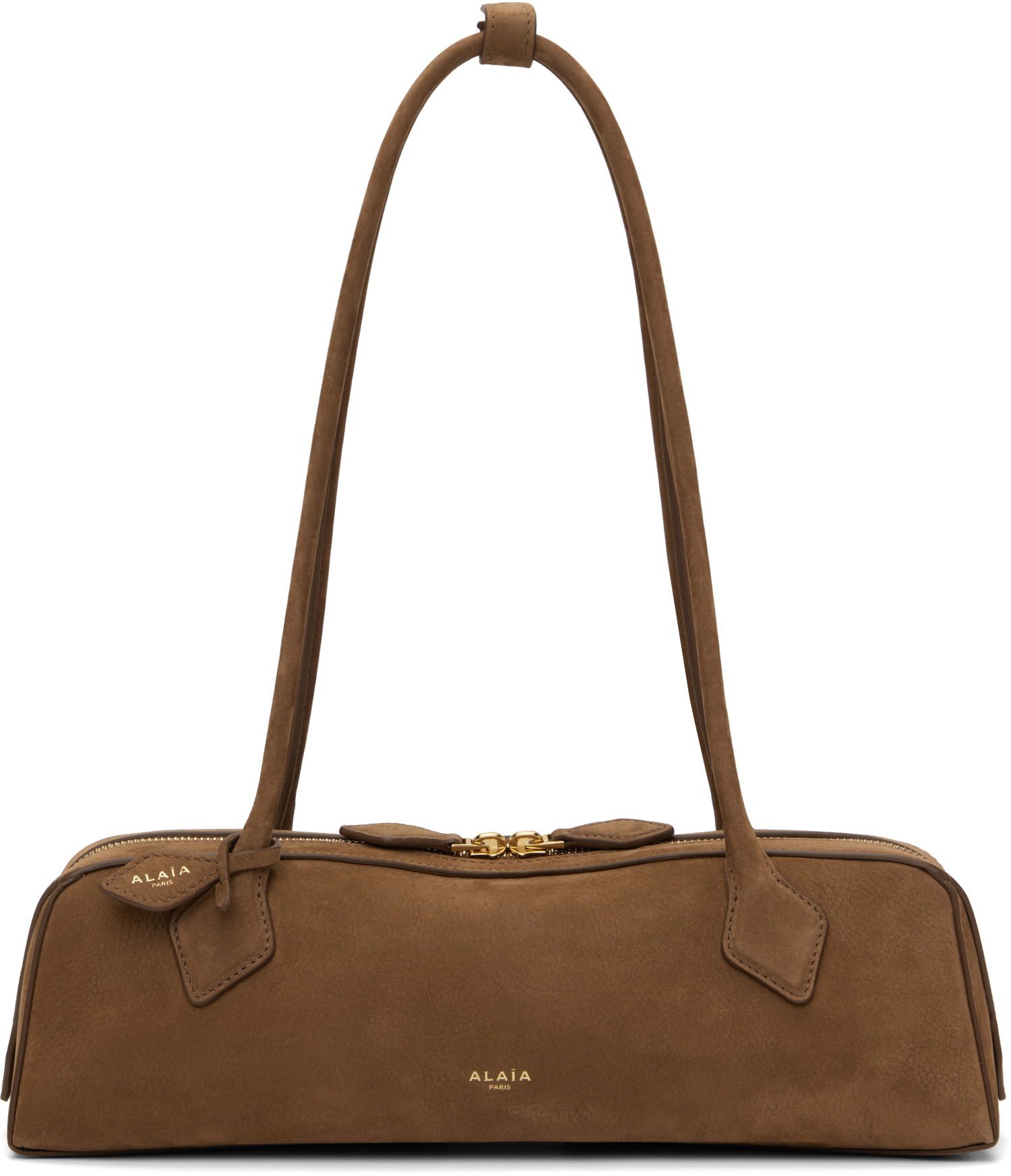 Чанта през рамо Alaïa 'Le Teckel' Medium Suede Bag Кафяво | AA1S06033CA214, 0
