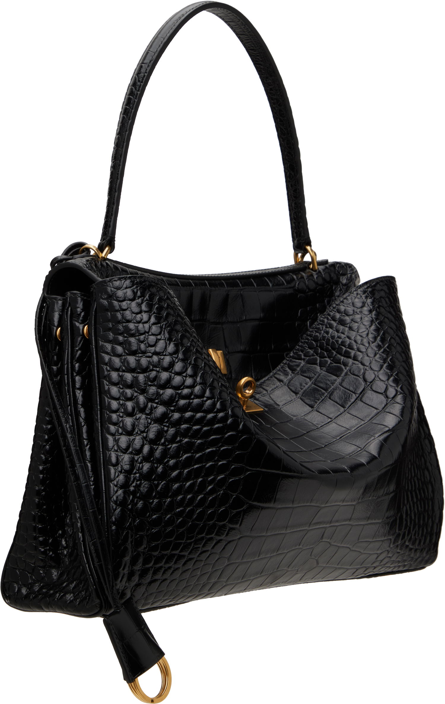 Голяма пазарска чанта Balenciaga Croc Rodeo Medium Bag Черно | 789772 2AA5L, 1