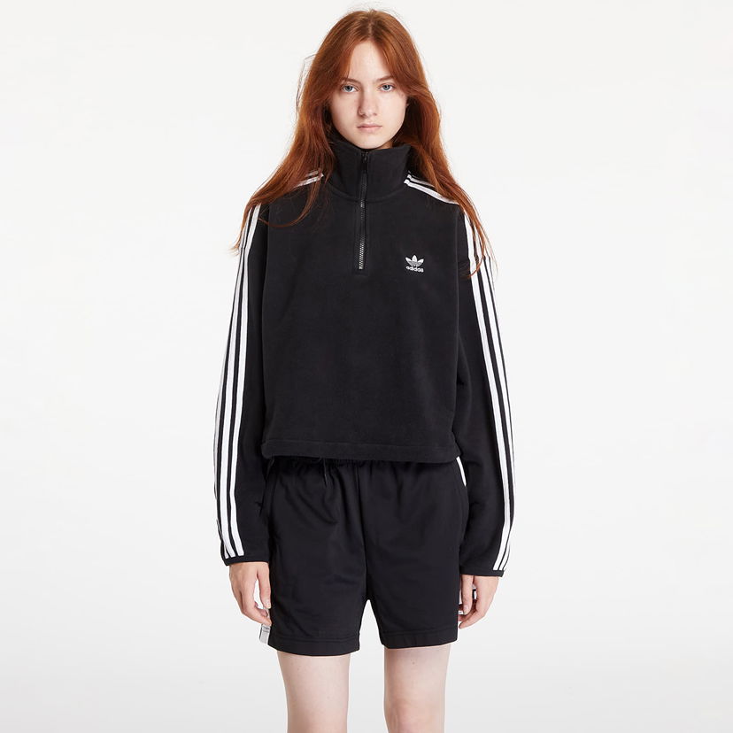 Суитчър adidas Originals Polar Fleece Half Zip Loose Sweatshirt Black Черно | IY7266