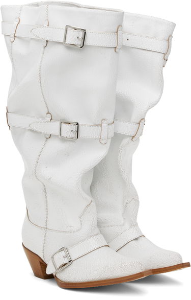 Облекло R13 R13 Buckled Slouch Cowboy Boots Бяло | R13WS114-S209A, 3