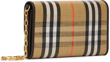Портфейл Burberry Burberry Highlands Check and Leather Chain Wallet Бежово | 8112274, 2
