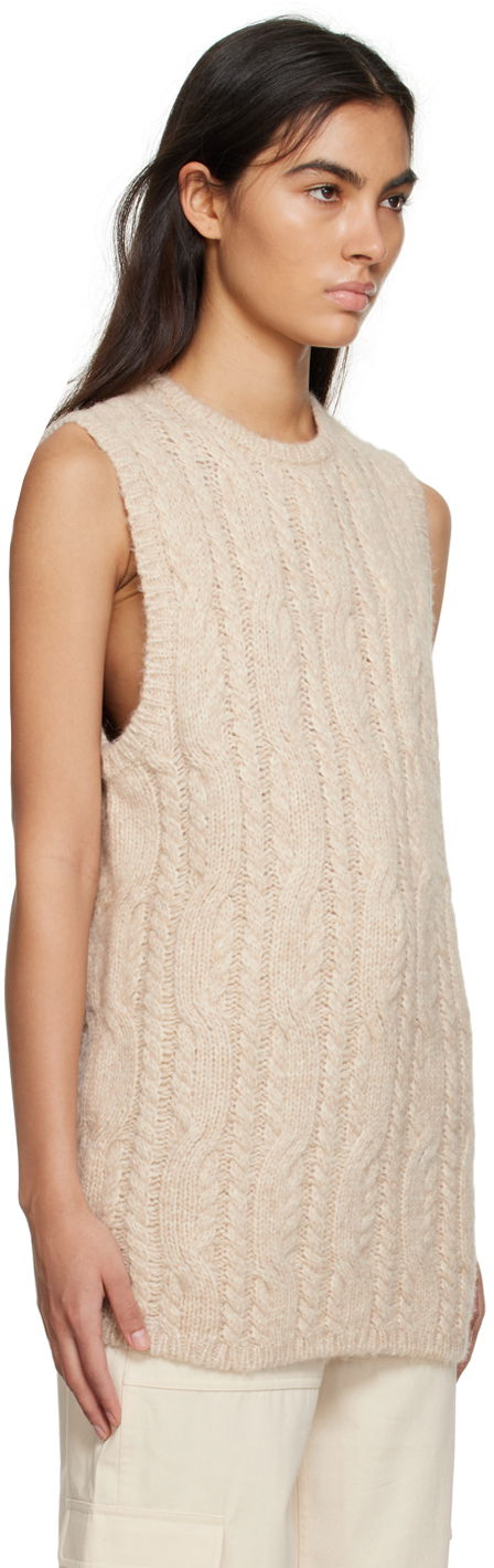 Пуловер TOTEME TOTEME Crewneck Knit Vest Бежово | 232-5166-312, 1