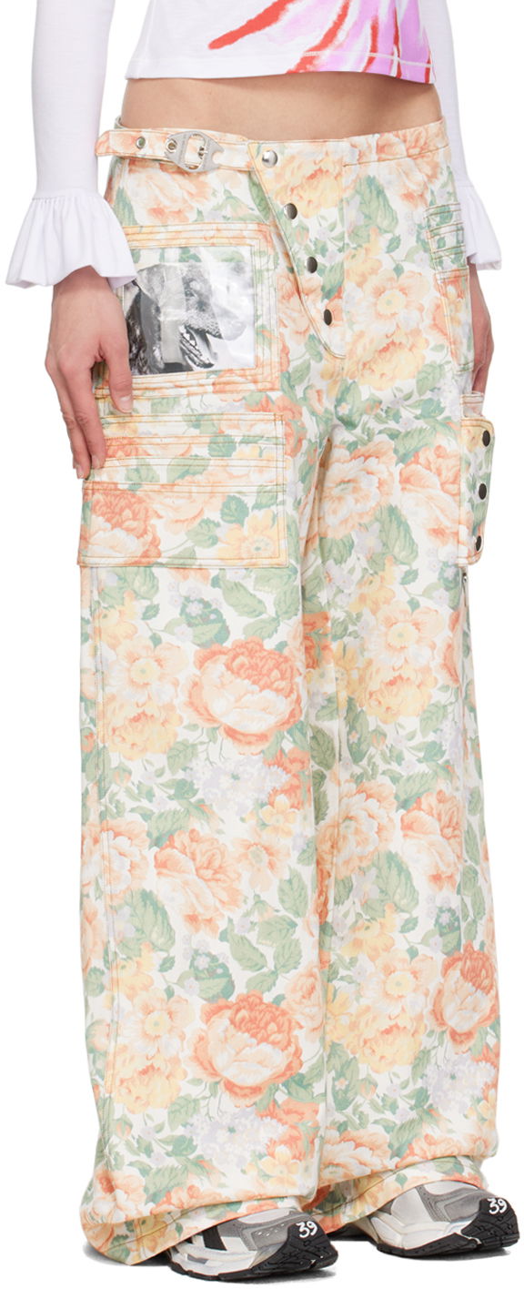 Карго панталони Chopova Lowena Miller Floral Print Wallet Trousers Бяло | W4077, 1