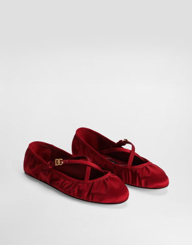 Аксесоари Dolce & Gabbana Dolce & Gabbana Satin Ballet Flats Червено | CB0258AD1608S297, 1