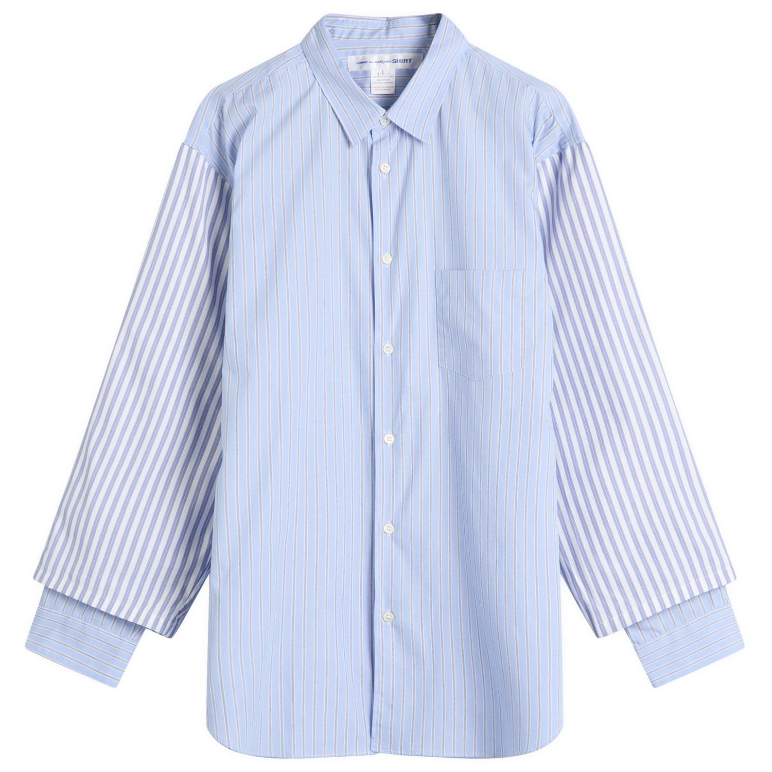 Риза Comme des Garçons SHIRT Stripe Oxford YD Синьо | FP-B039-051-1, 1