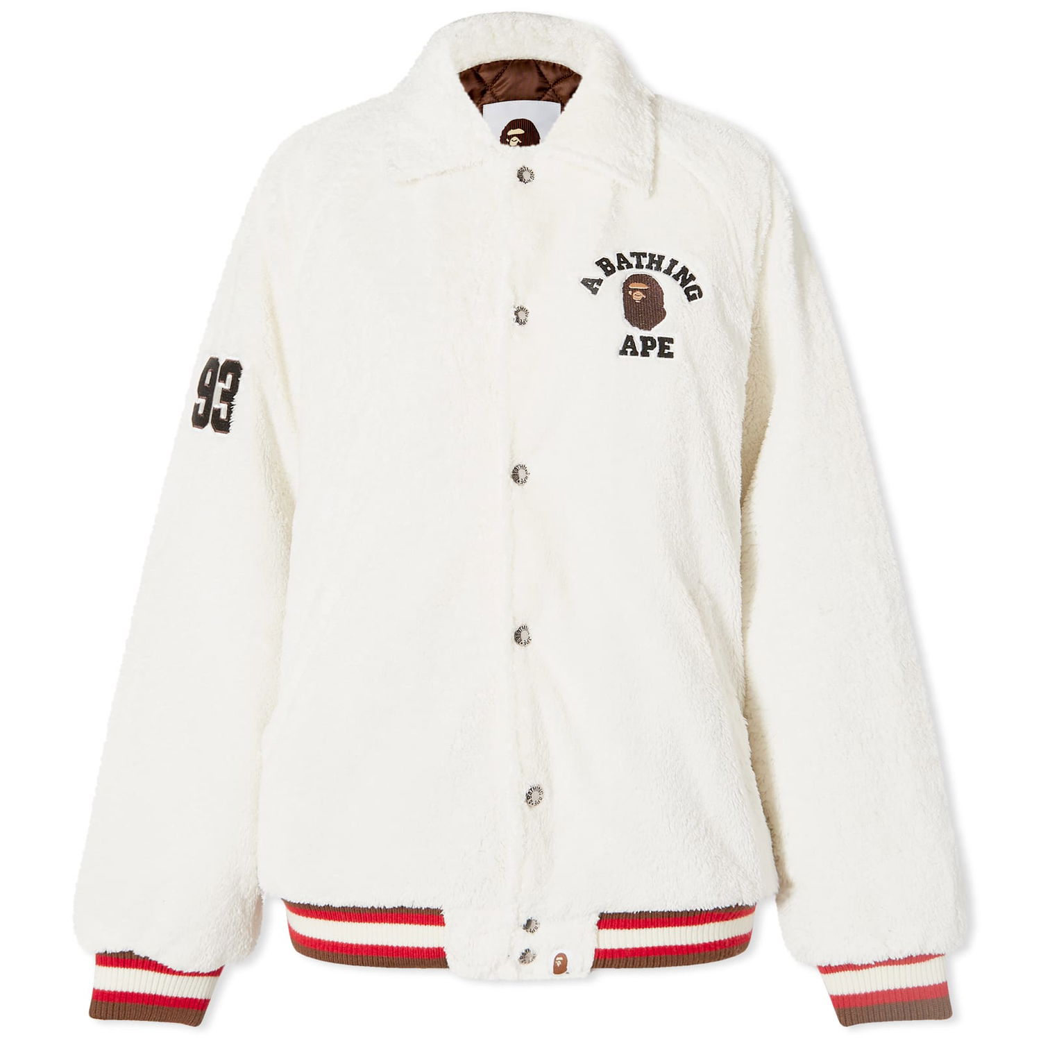Яке бомбър BAPE A Bathing Ape College Boa Varsity Jacket Ivory Бяло | 001HJJ802005L-IVO, 0