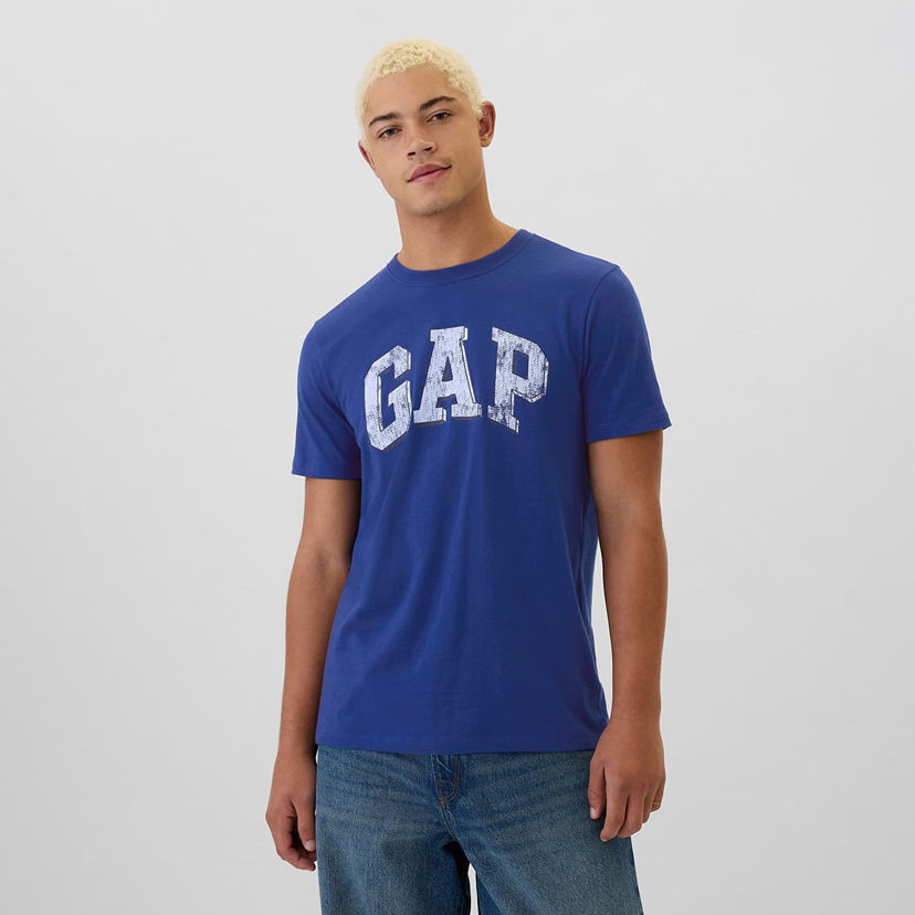 Тениска GAP T-shirt Logo Tee Bellwether Blue S Тъмно синьо | 542172-01