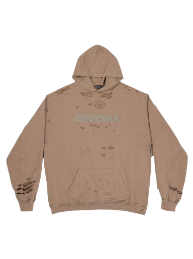 Суитчър Balenciaga Caps Destroyed Oversize Fit Hoodie Бежово | 659403TKVB67185
