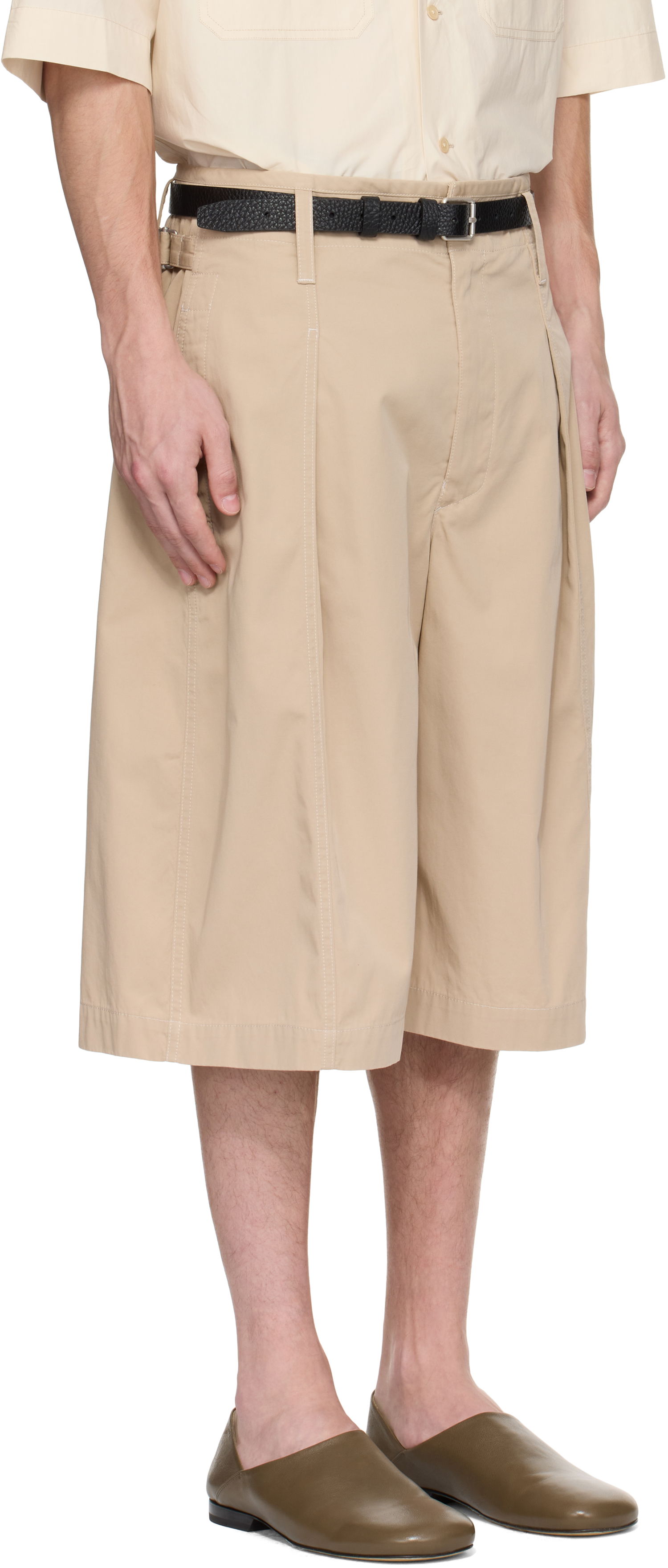 Къси панталони LEMAIRE Lemaire Maxi Pleated Bermuda Shorts Бежово | PA1212 LF1352, 1