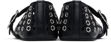Кецове и обувки Alaïa ALAÏA Vienne Lambskin Eyelets Ballerina Flats Черно | AA3A029CK277, 1