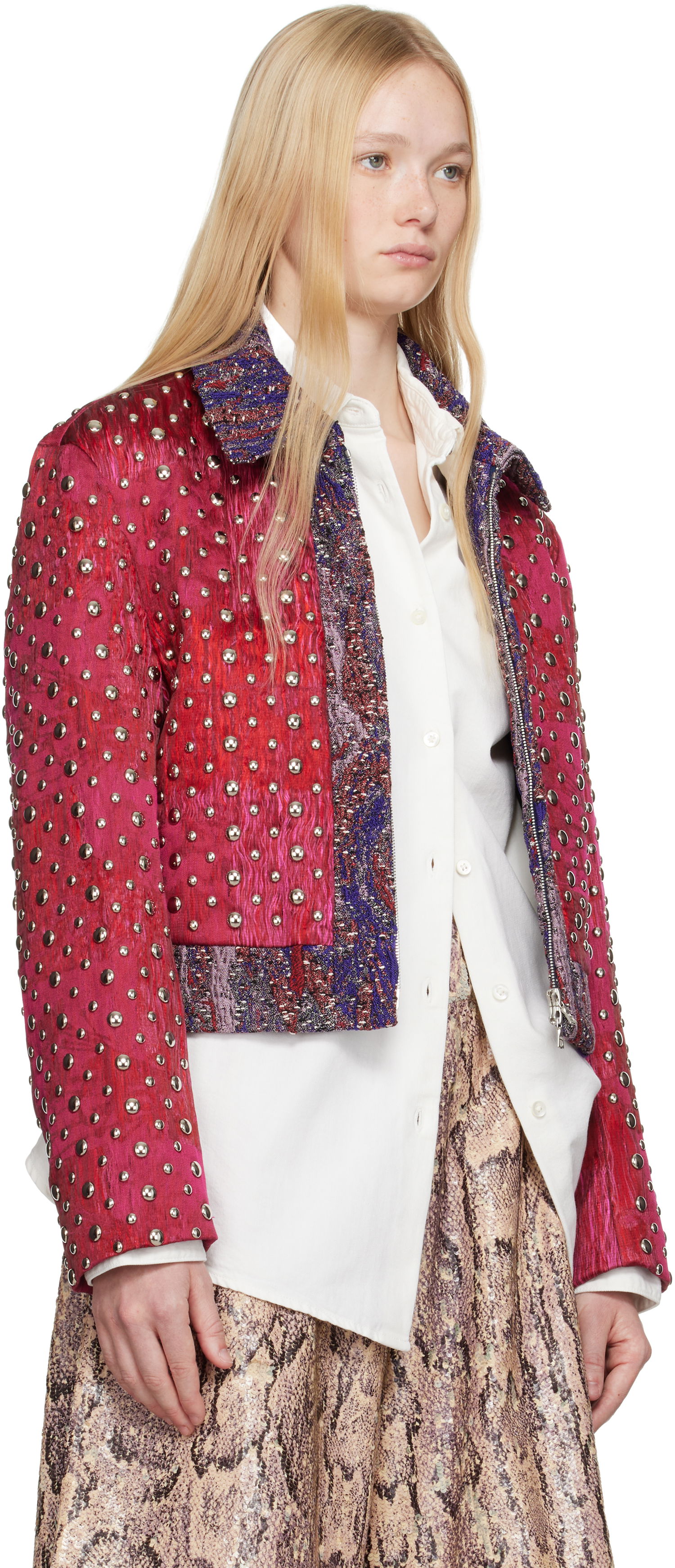 Яке Dries Van Noten Dries Van Noten Embellished Cropped Jacket Розово | 251-010519-1544, 1