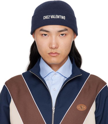 Шапка Valentino Valentino 'Chez Valentino' Wool Beanie Тъмно синьо | 7Y2HB02RFZL, 0
