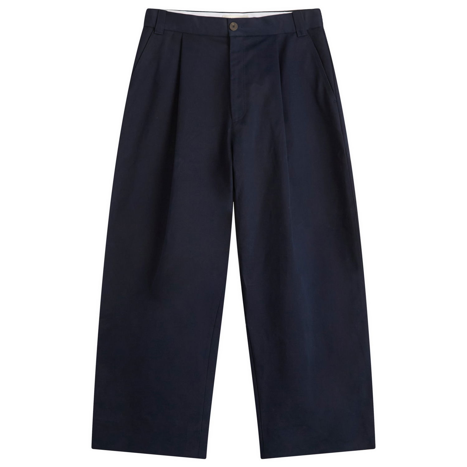 Панталони Studio Nicholson Studio Nicholson Pleated Wide-Leg Trousers, Size Large Тъмно синьо | SORTESNM-1248-DKN, 1