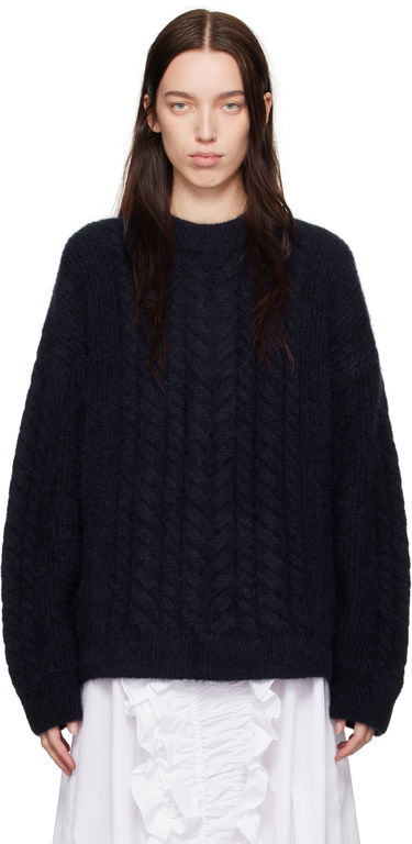 Пуловер Cecilie Bahnsen Anette Cable Knit Sweater Тъмно синьо | 3.24KNI51002 ANETTE JUMPER, 0