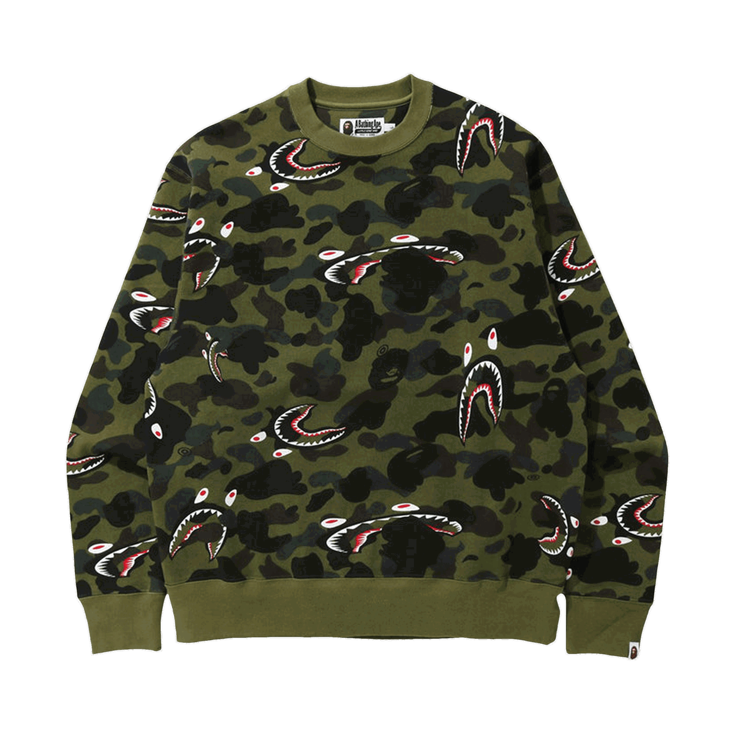 Пуловер BAPE 1st Camo Relaxed Crewneck Зелено | 1H30 113 010 GREEN, 0