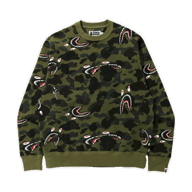 Пуловер BAPE 1st Camo Relaxed Crewneck Зелено | 1H30 113 010 GREEN, 0