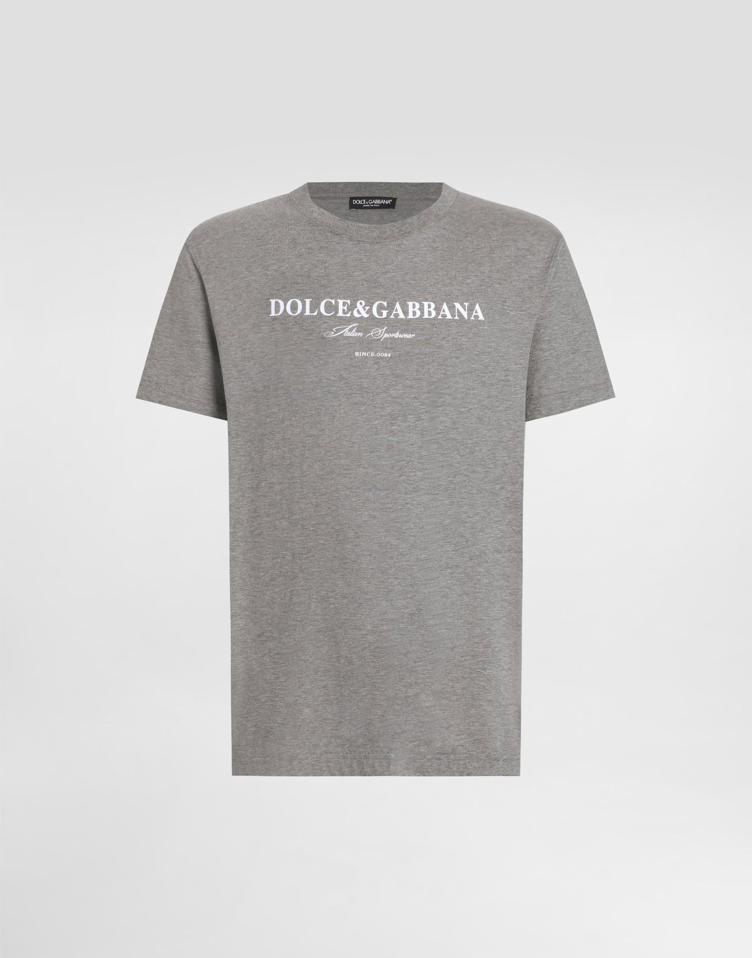 Тениска Dolce & Gabbana Dolce & Gabbana Cotton T-Shirt with Logo Print Сиво | G8RN8TG7O9YS8291, 0