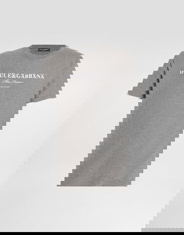 Тениска Dolce & Gabbana Dolce & Gabbana Cotton T-Shirt with Logo Print Сиво | G8RN8TG7O9YS8291, 0
