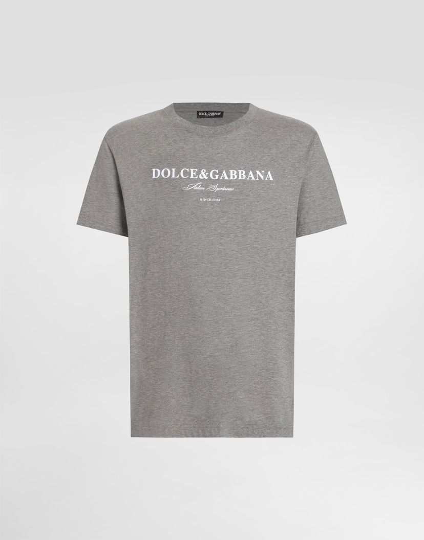 Тениска Dolce & Gabbana Dolce & Gabbana Cotton T-Shirt with Logo Print Сиво | G8RN8TG7O9YS8291