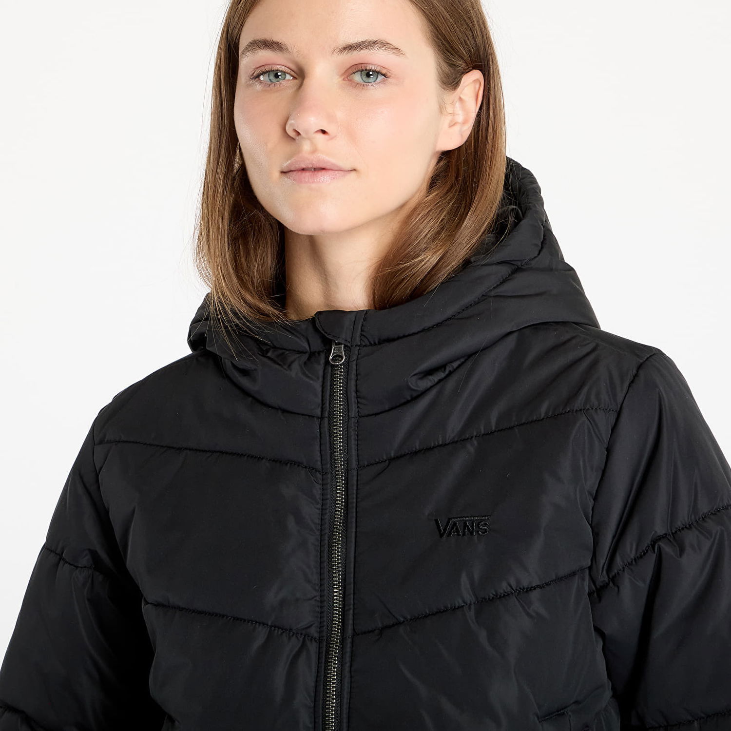 Пухо яке Vans Mte Foundry Crop Puff Jacket Черно | VN000H5EBLK, 1