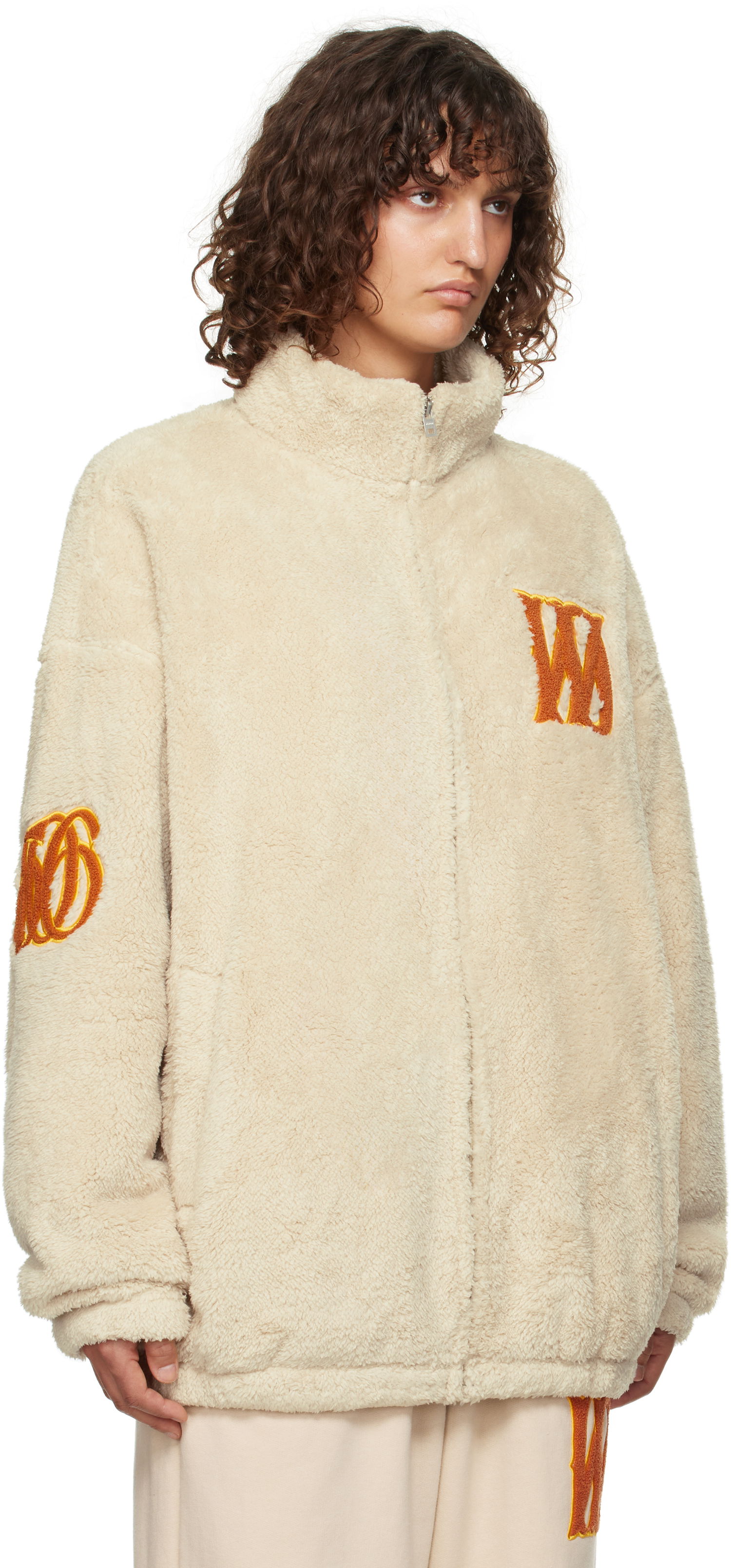 Суитчър We11done We11done Bouclé Logo Fleece Jacket Бежово | WD-TJ3-24-821-U-BG, 1