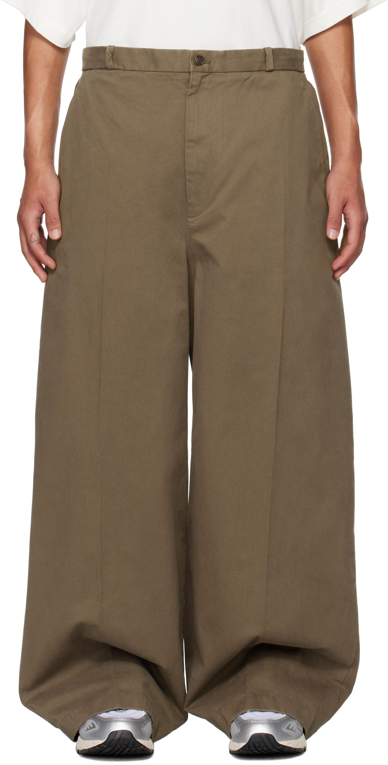 Панталони HED MAYNER Wide-Leg Trousers Кафяво | HMMZ30011T-HZ104D, 0