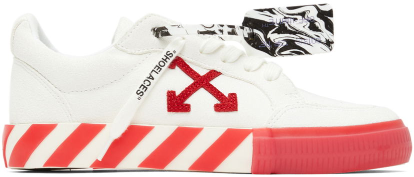 Кецове и обувки Off-White Vulcanized Low "White & Red" Бяло | OMIA085R21LEA0020125