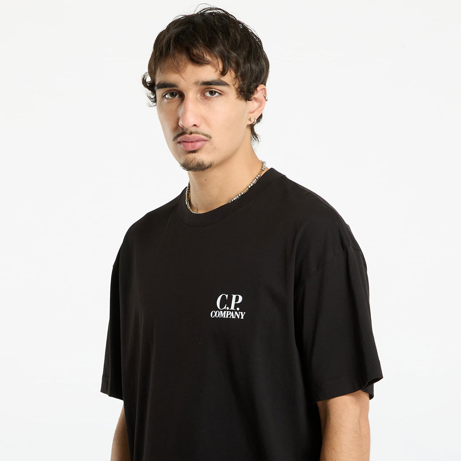 Тениска C.P. Company C.P. Company 30/1 Jersey Short Sleeve Logo T-Shirt Черно | 19CMTS103A005100W-999, 1