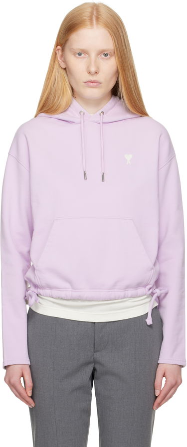 Суитчър AMI AMI Paris Ami de Coeur Cropped Hoodie Лилаво | FSW260.730, 0
