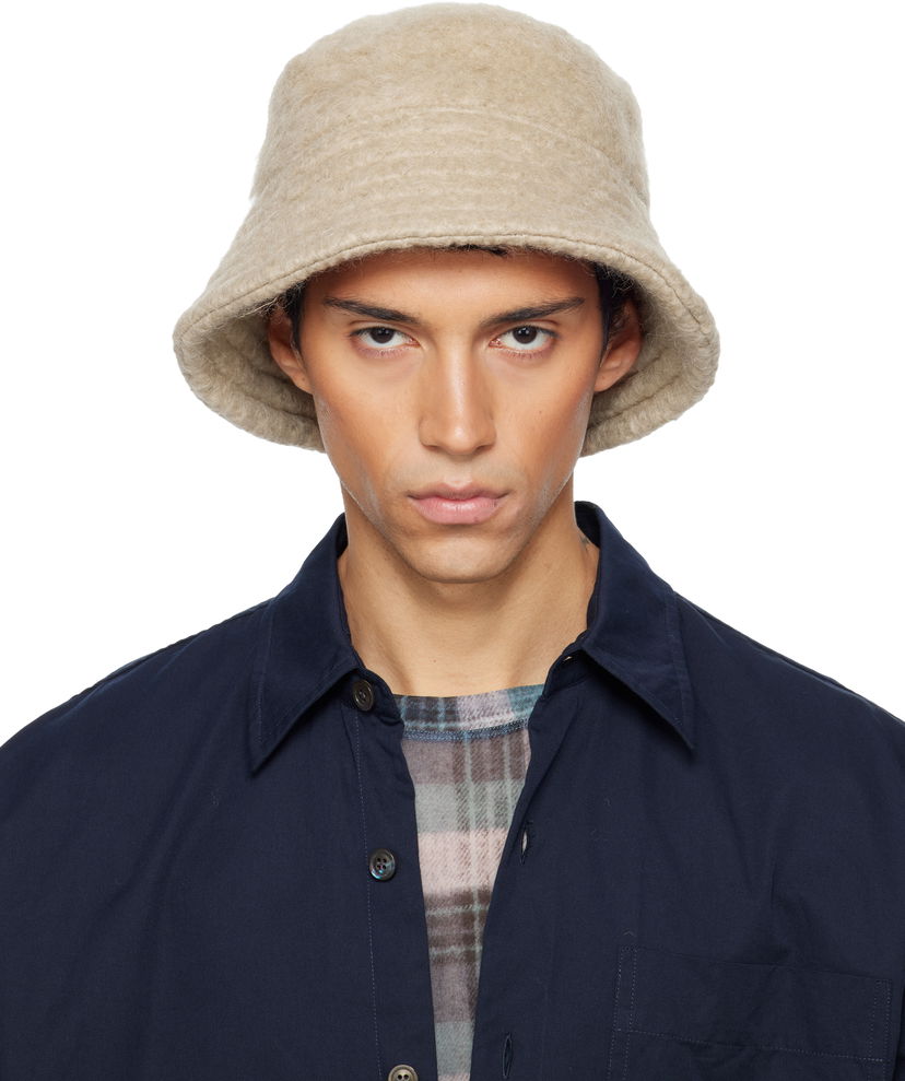 Шапка Dries Van Noten Dries Van Noten Wool Mohair Bucket Hat Бежово | 252-029501-2055