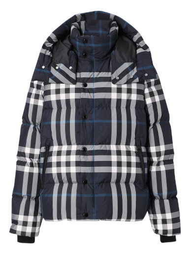 Detachable Hood Night Check Puffer Jacket